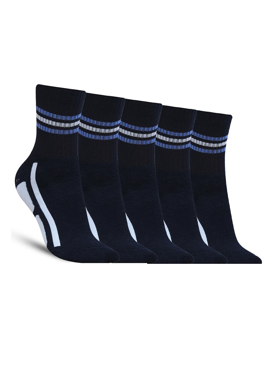 

Dollar Socks Men Pack Of 5 Patterned Cotton Ankle Length Socks, Black