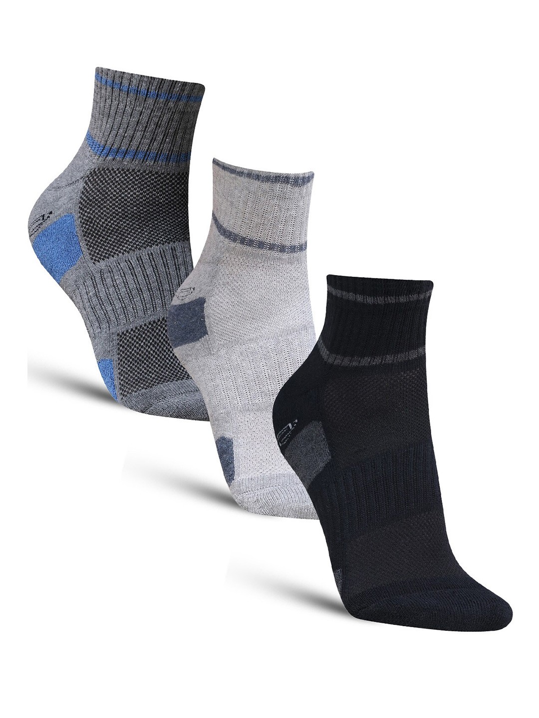 

Dollar Socks Men Pack Of 3 Cotton Ankle Length Socks, Black