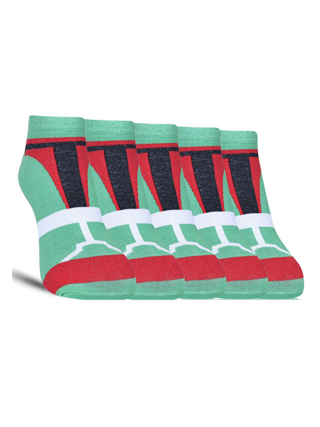 

Dollar Socks Men Pack Of 5 Cotton Patterned Ankle Length Socks, Green