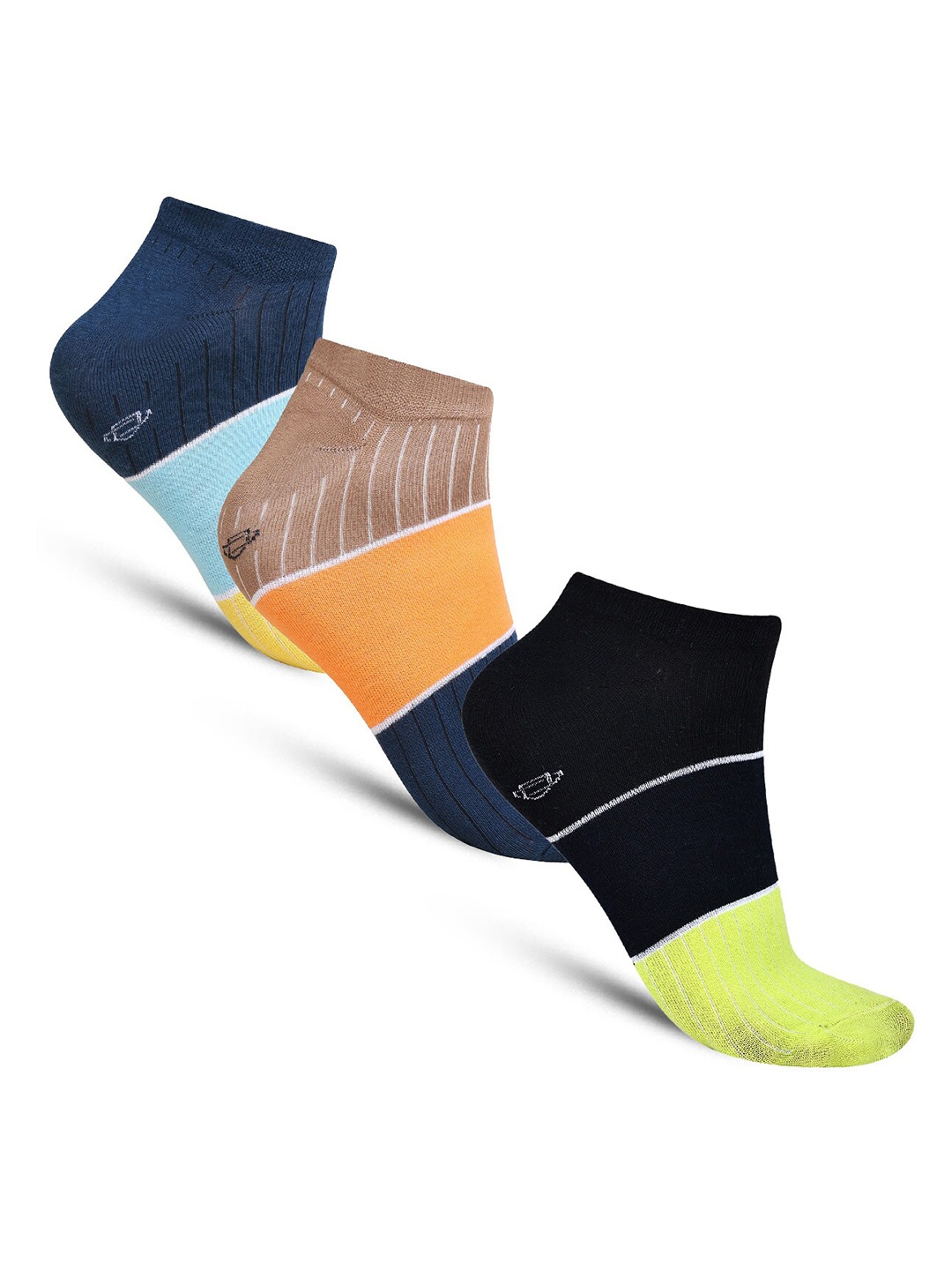 

Dollar Socks Men Pack Of 3 Cotton Ankle Length Socks, Yellow