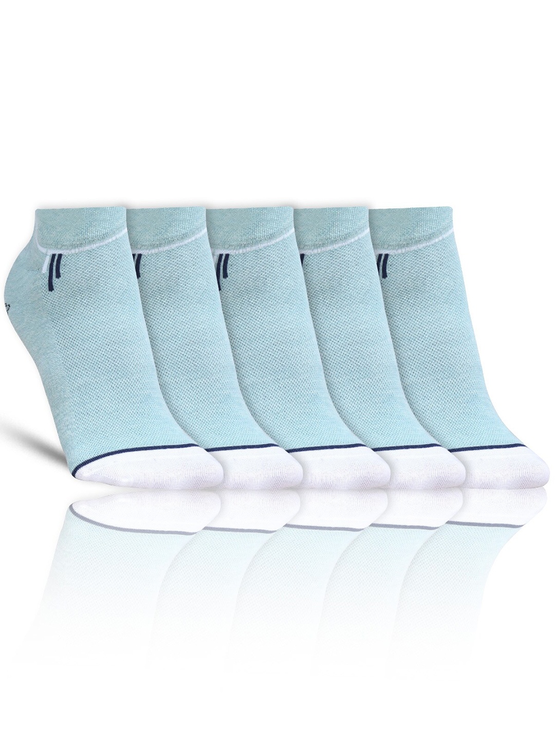 

Dollar Socks Men Pack Of 5 Colourblocked Cotton Ankle Length Socks, Green