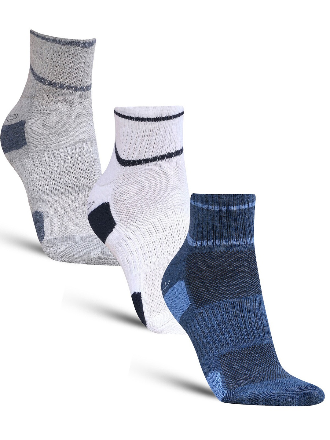 

Dollar Socks Men Pack Of 3 Patterned Cotton Above Ankle Length Socks, Grey