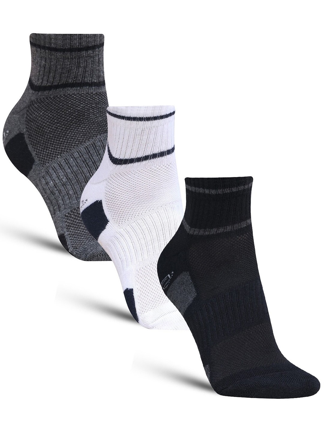 

Dollar Socks Men Pack Of 3 Patterned Cotton Above Ankle Length Socks, White