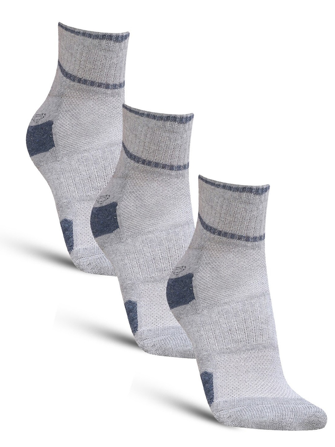 

Dollar Socks Men Pack Of 3 Cotton Patterned Ankle Length Socks, Grey