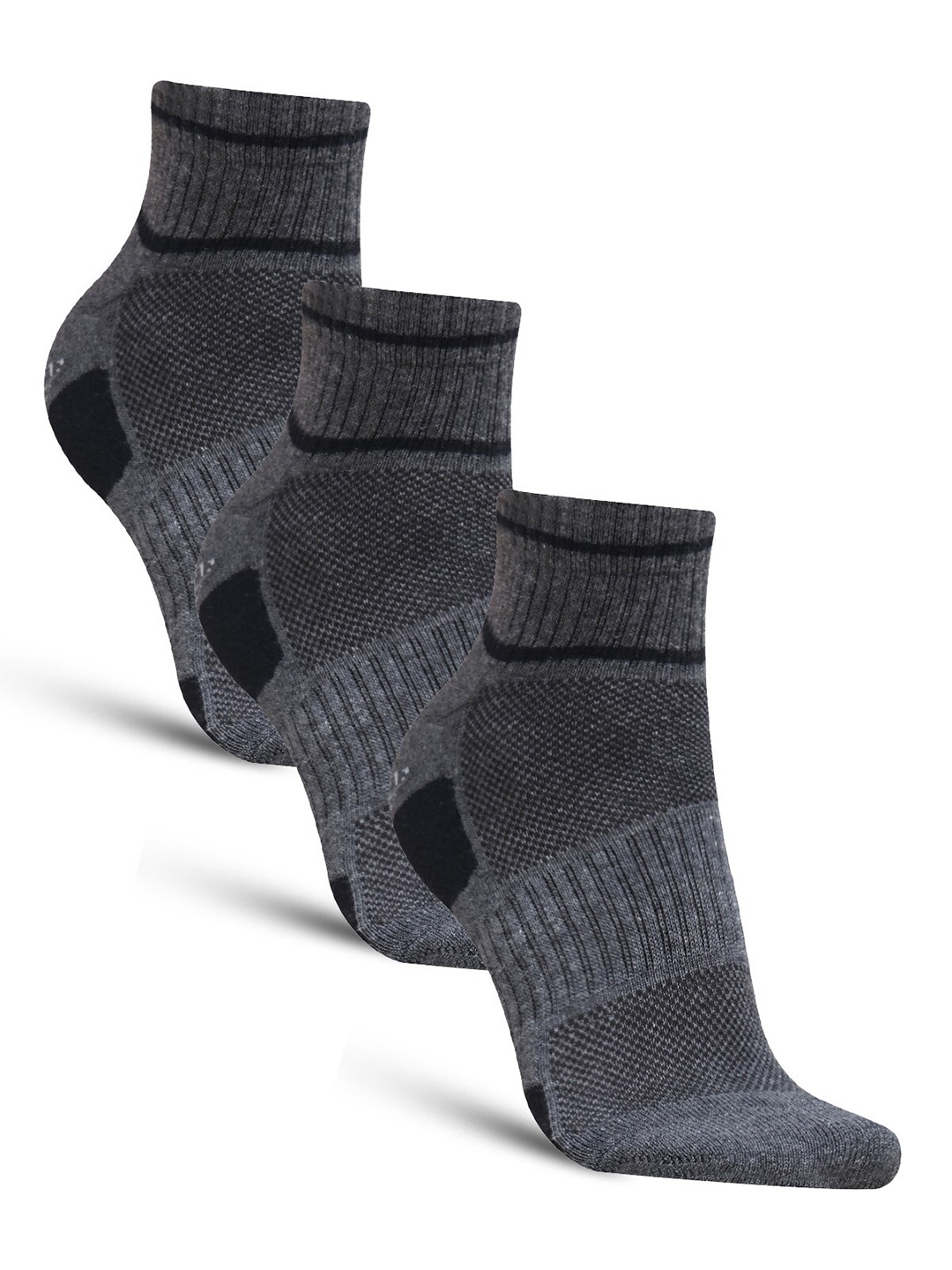 

Dollar Socks Men Pack Of 3 Patterned Cotton Ankle Length Socks, Grey