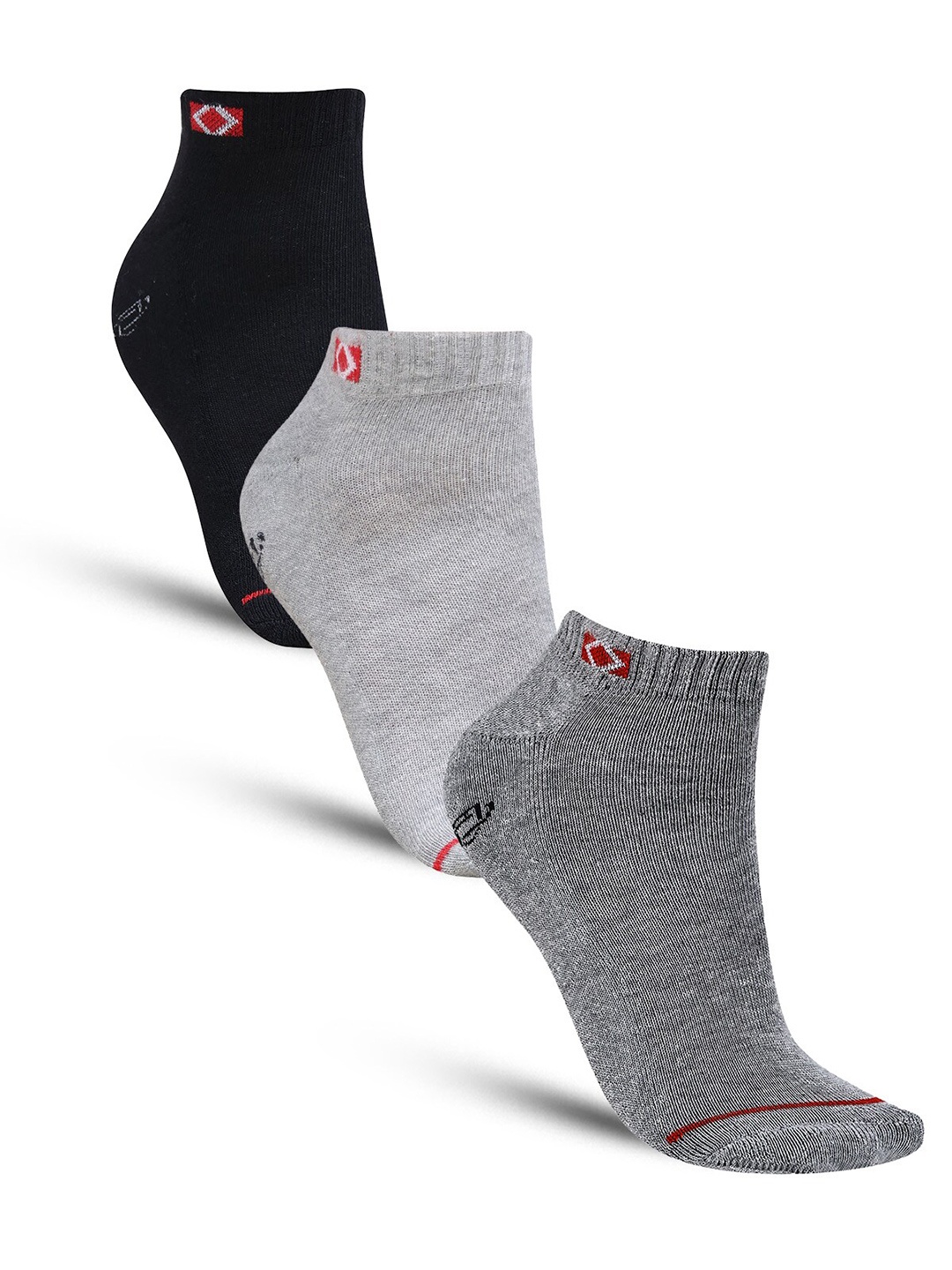 

Dollar Socks Men Pack Of 3 Cotton Ankle Length Socks, Grey