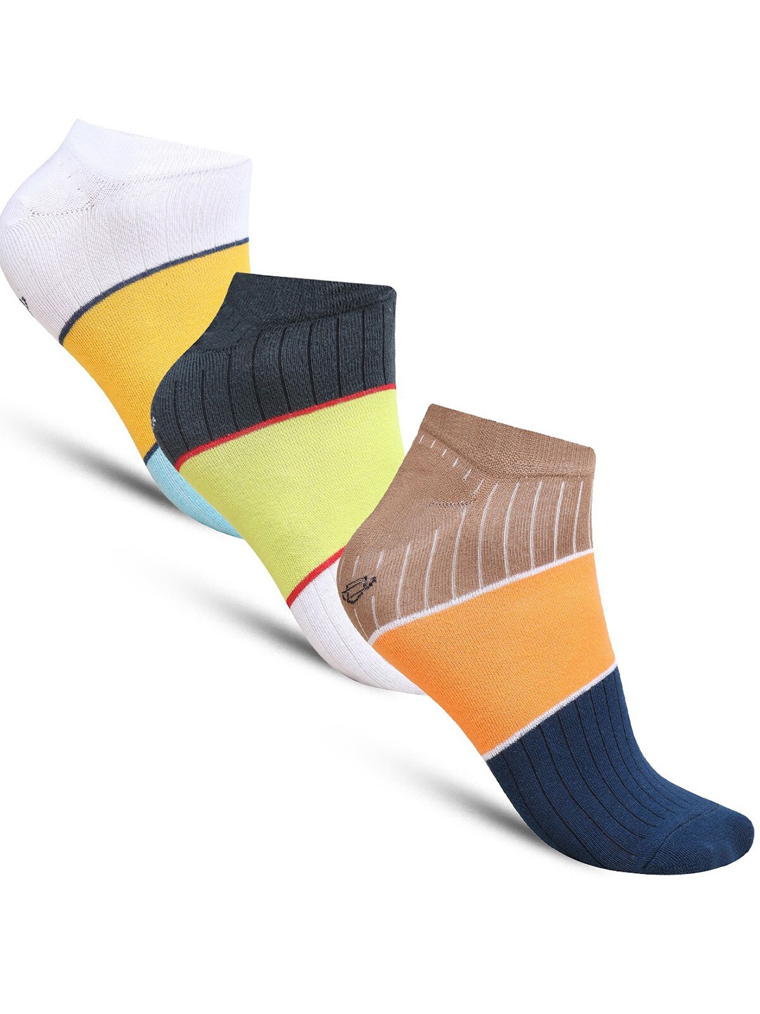 

Dollar Socks Men Pack Of 3 Patterned Ankle-Length Socks, Yellow