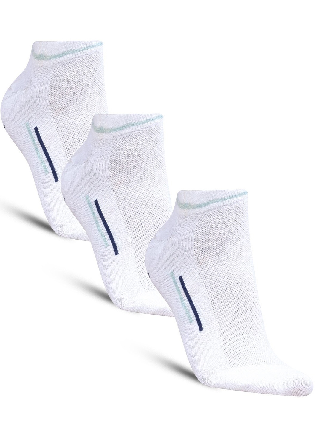 

Dollar Socks Men Pack Of 3 Patterned Cotton Ankle Length Socks, White