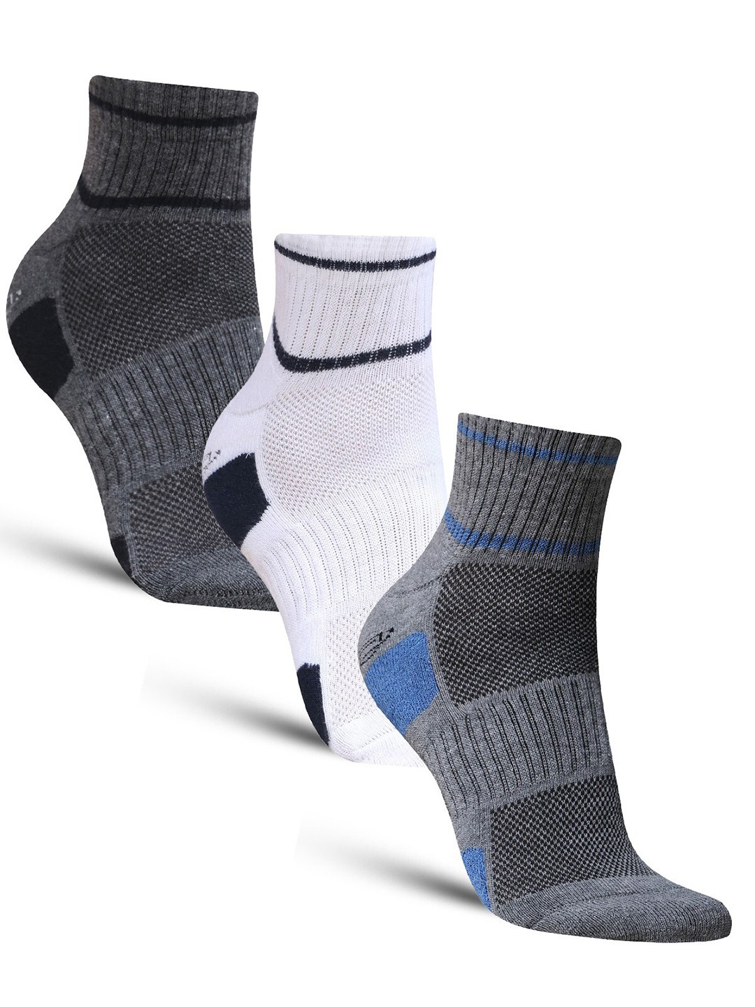 

Dollar Socks Men Pack Of 3 Cotton Patterned Ankle Length Socks, Grey