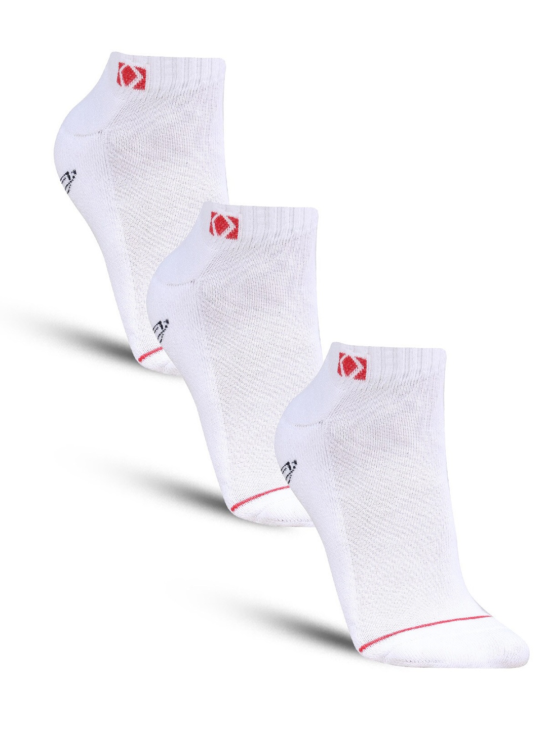 

Dollar Socks Men Pack Of 3 Patterned Cotton Ankle-Length Socks, White