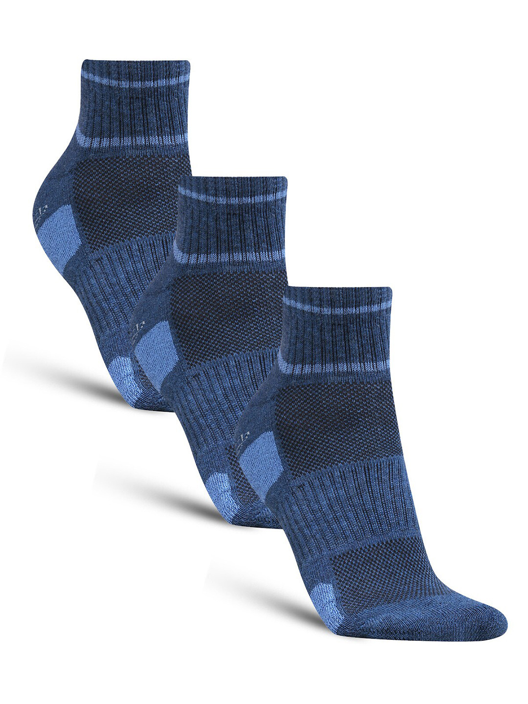 

Dollar Socks Pack Of 3 Patterned Cotton Ankle Length Socks, Blue