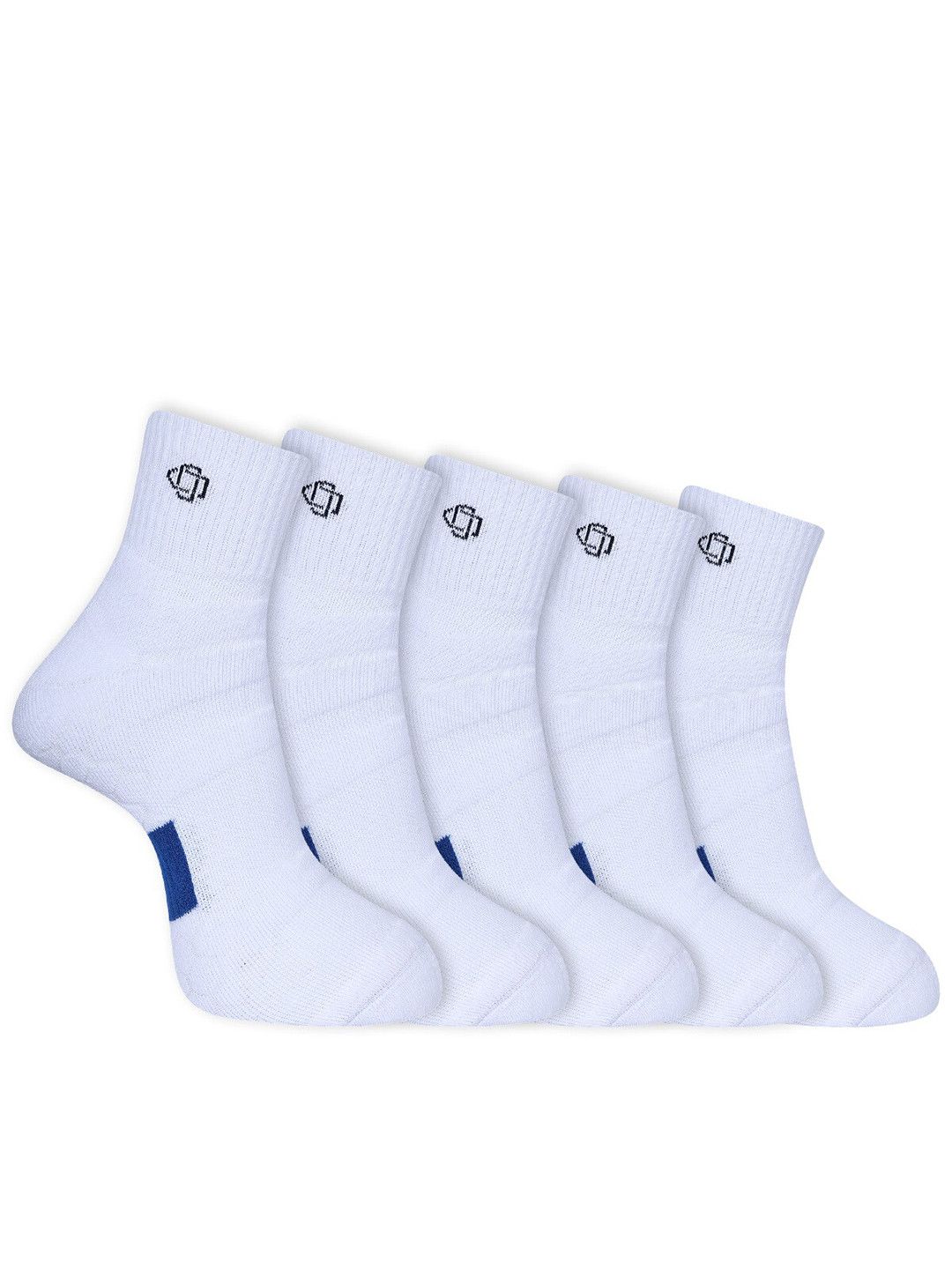 

Dollar Socks Men Pack Of 5 Patterned Cotton Above Ankle-Length Socks, White