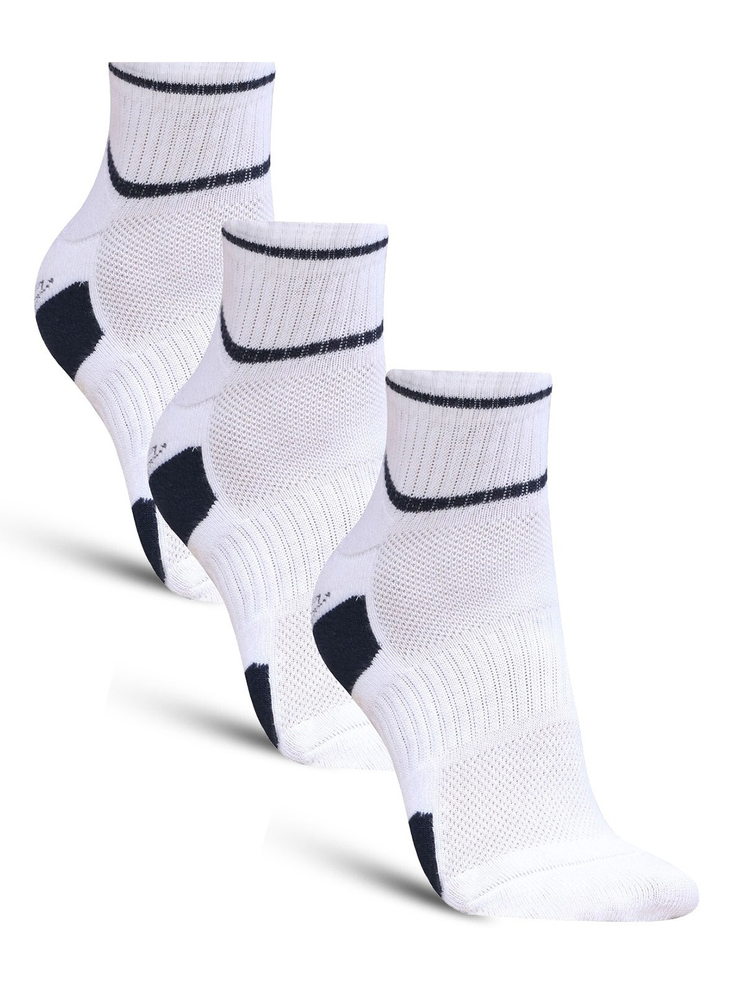 

Dollar Socks Men Pack Of 3 Patterned Cotton Ankle-Length Socks, White