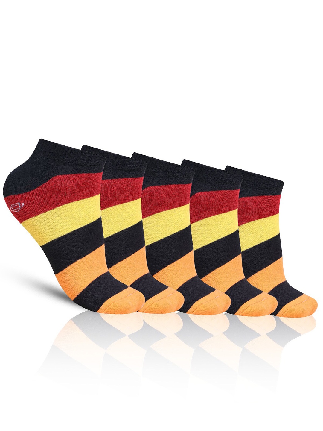 

Dollar Socks Men Pack Of 5 Patterned Cotton Ankle Length Socks, Black