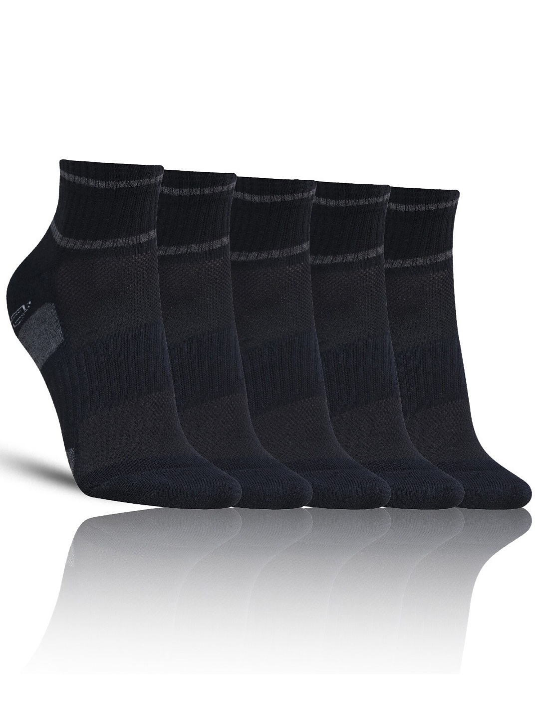 

Dollar Socks Men Pack Of 5 Patterned Cotton Ankle Length Socks, Black