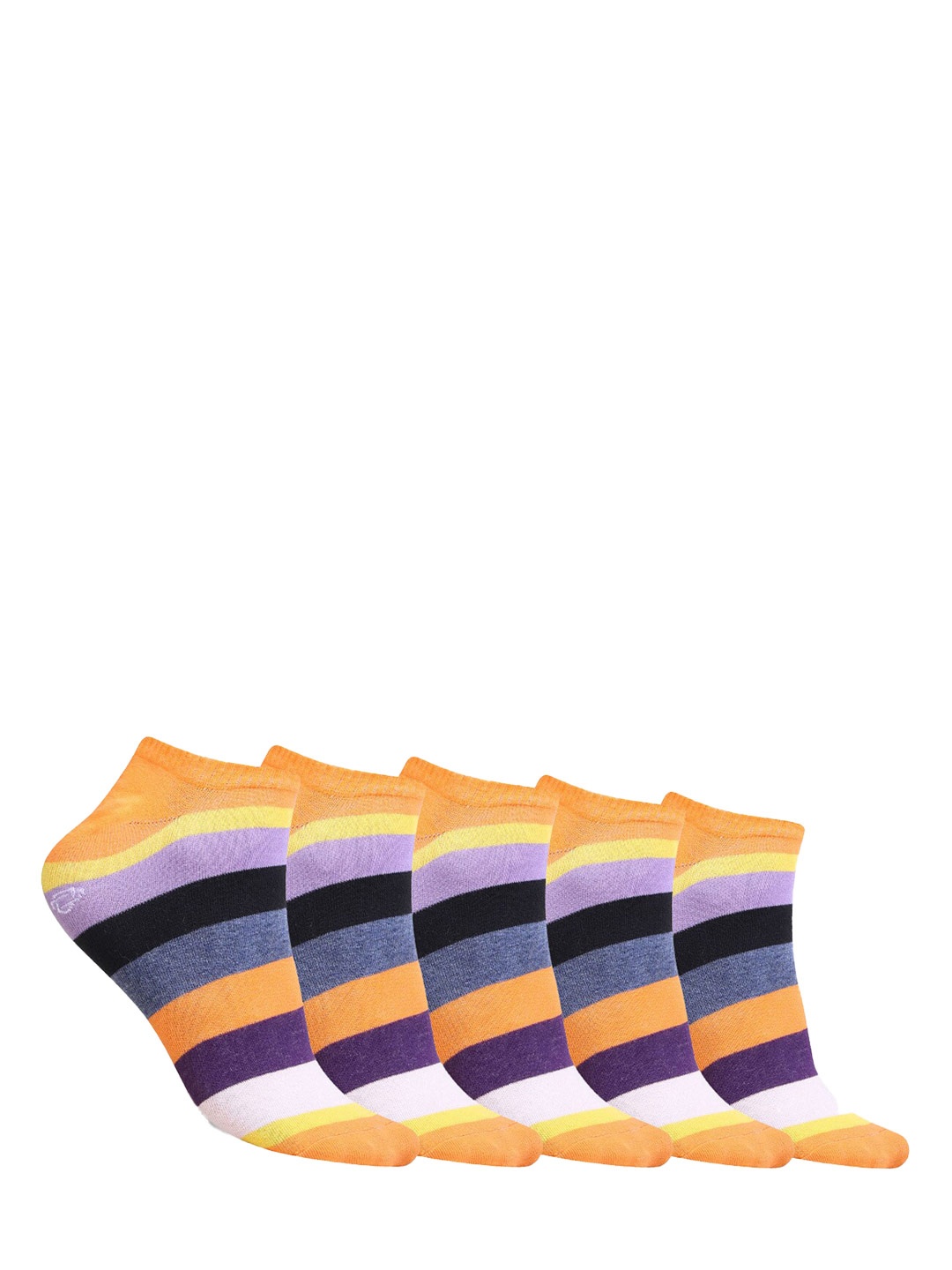 

Dollar Socks Men Pack Of 5 Patterned Cotton Shoe Liners Socks, Yellow