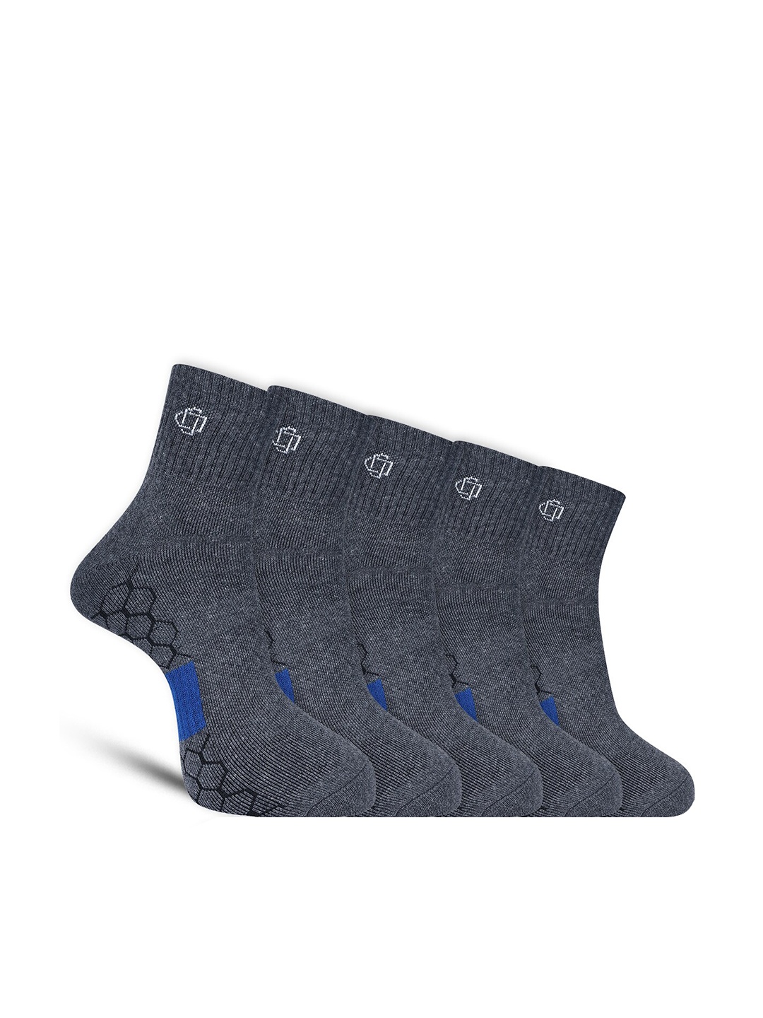 

Dollar Socks Men Pack Of 5 Cotton Above Ankle-Length Socks, Grey