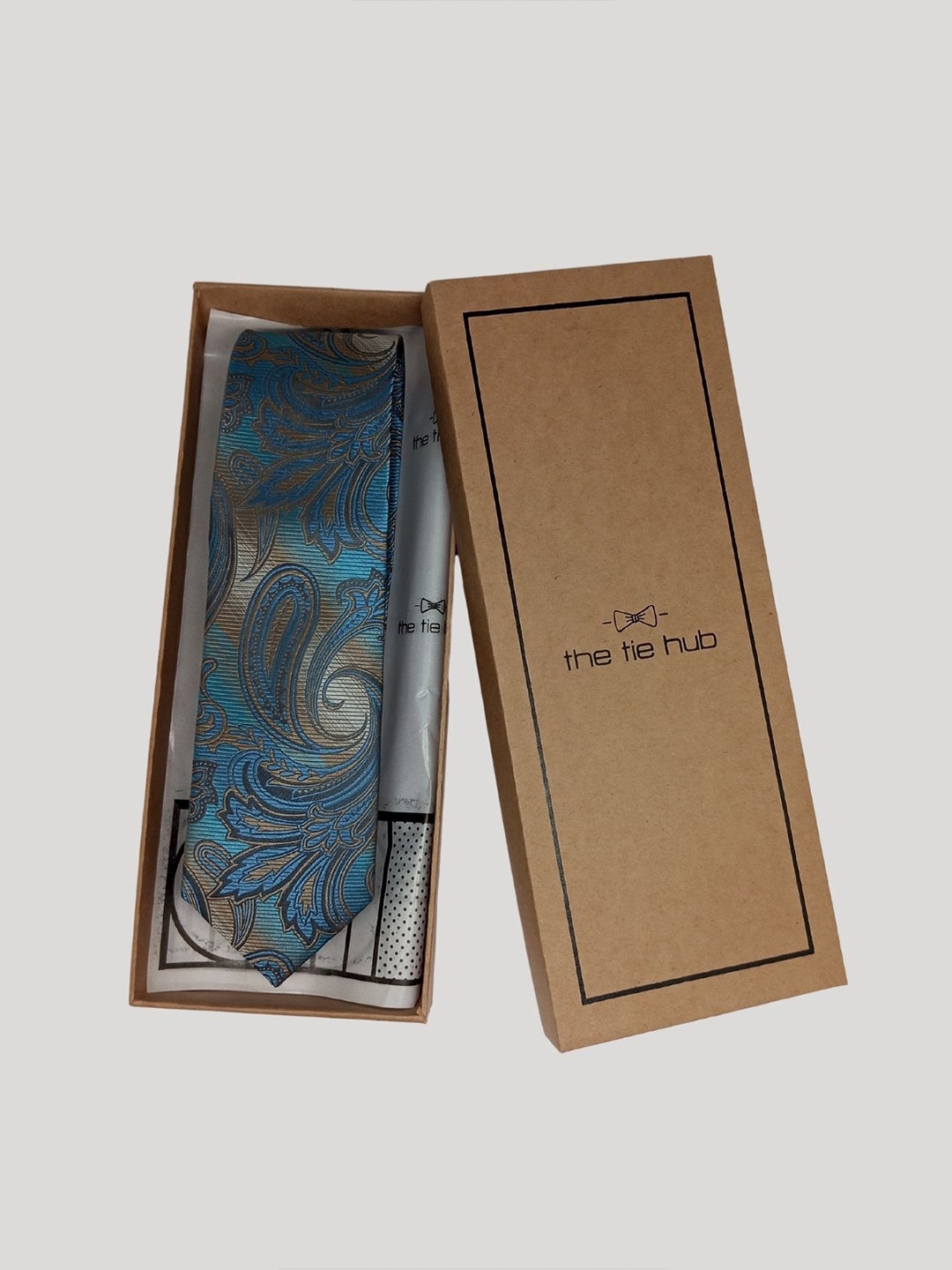 

The Tie Hub Men Woven Design Broad Tie, Blue