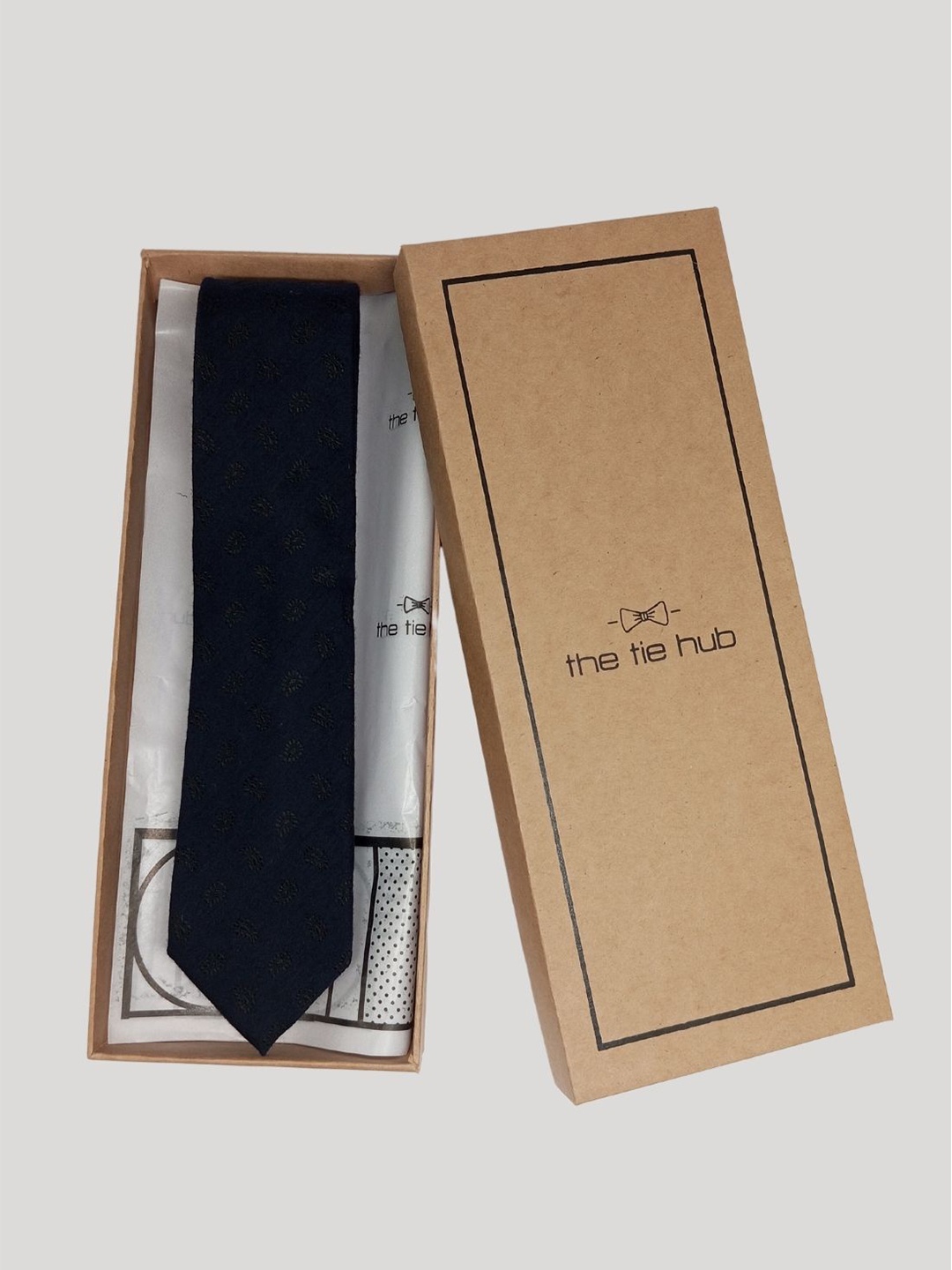 

The Tie Hub Men Blue Woven Design Silk Broad Tie