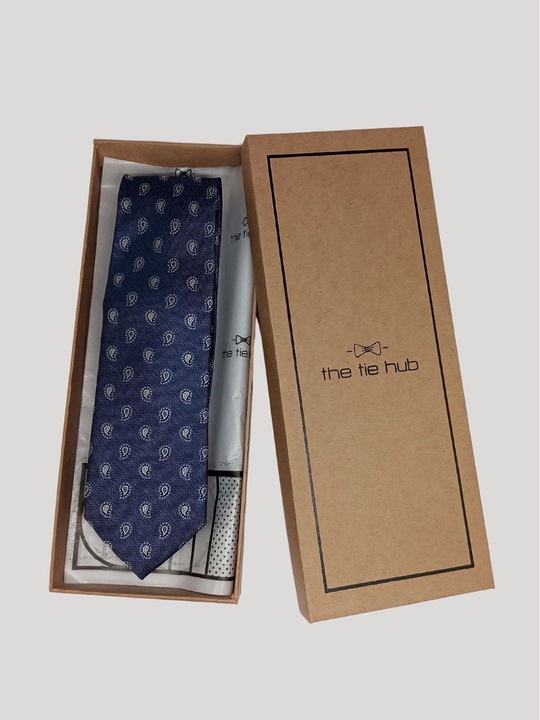 

The Tie Hub Men Woven Design Broad Tie, Blue