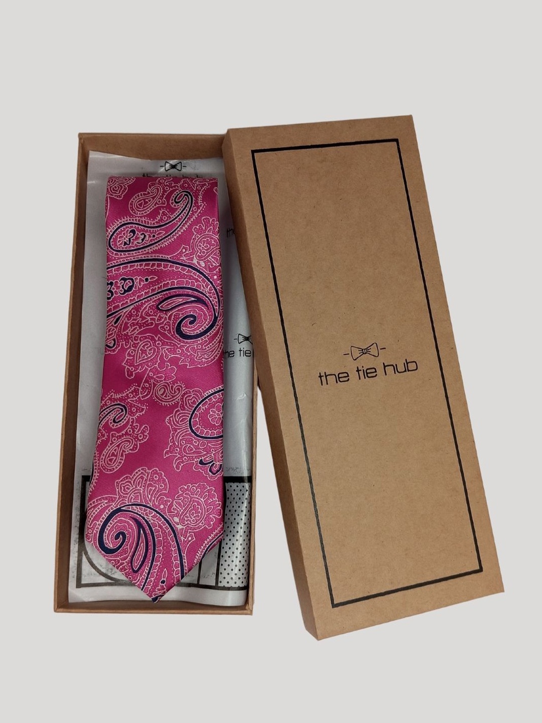 

The Tie Hub Men Woven Design Broad Tie, Pink