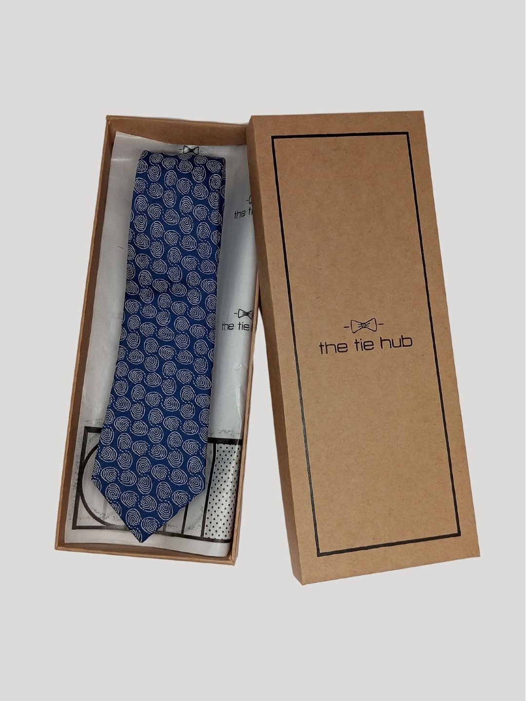 

The Tie Hub Men Woven Design Silk Broad Formal Tie, Blue