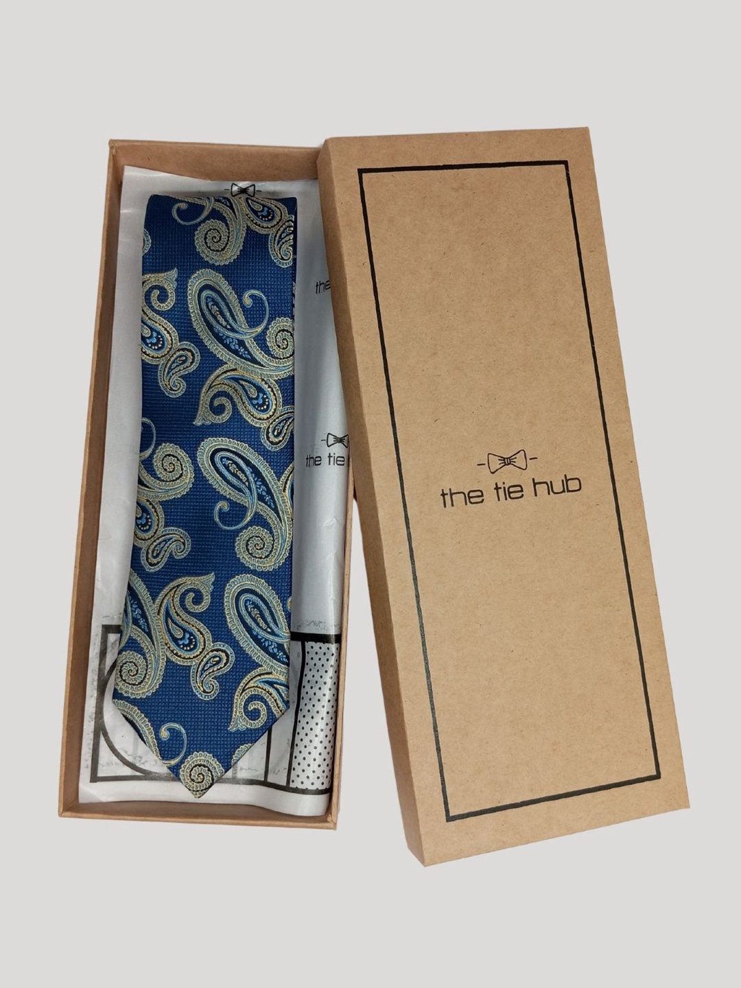 

The Tie Hub Men Woven Design Broad Tie, Blue
