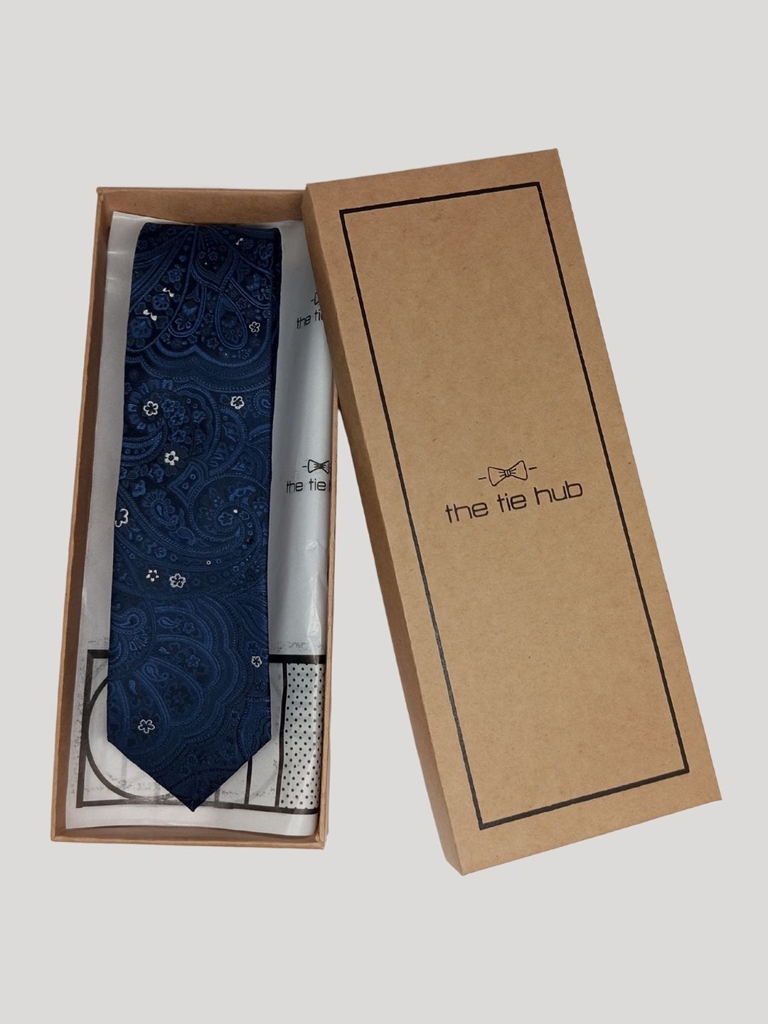 

The Tie Hub Men Woven Design Broad Tie, Blue