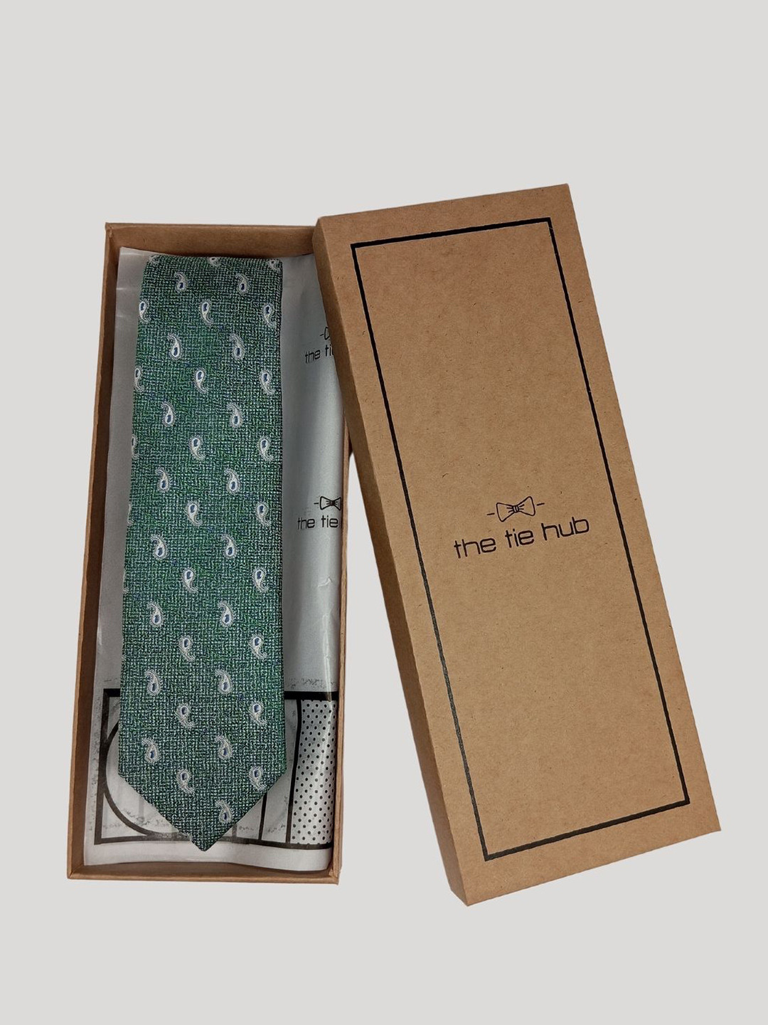 

The Tie Hub Men Woven Design Broad Tie, Green