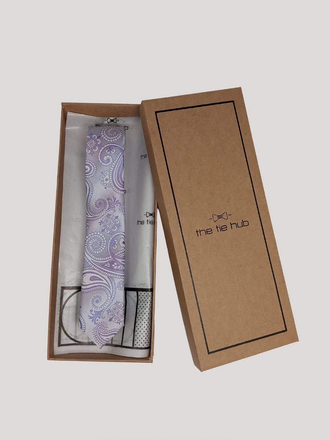 

The Tie Hub Men Paisley Woven Design Silk Broad Tie, Purple