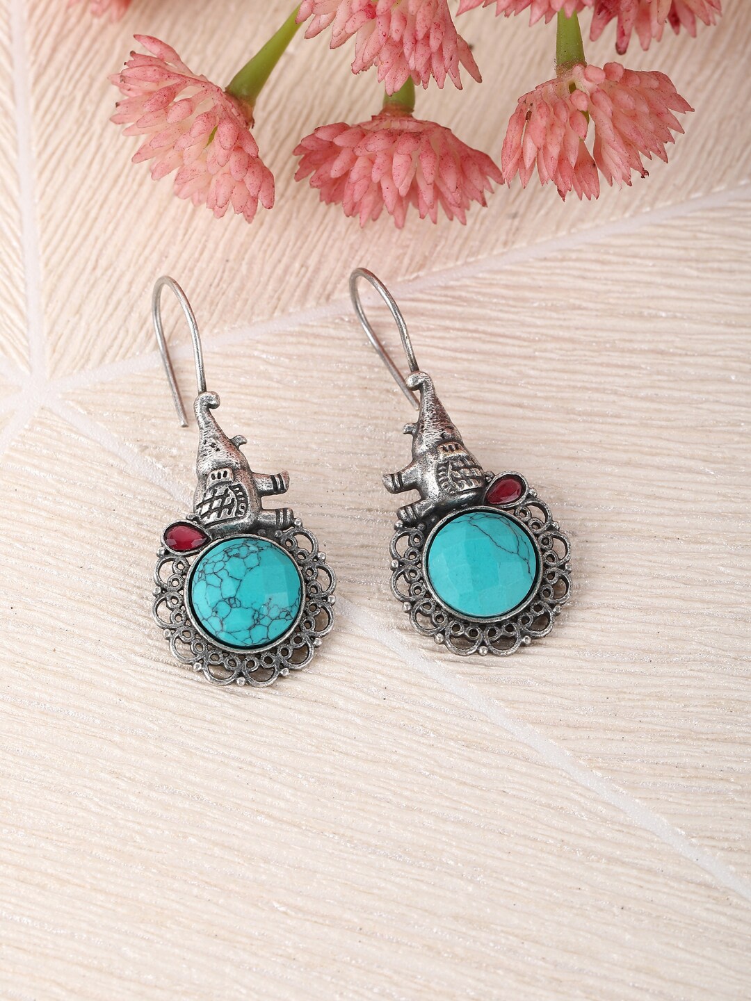 

Sangria Silver-Plated Oxidised Drop Earring