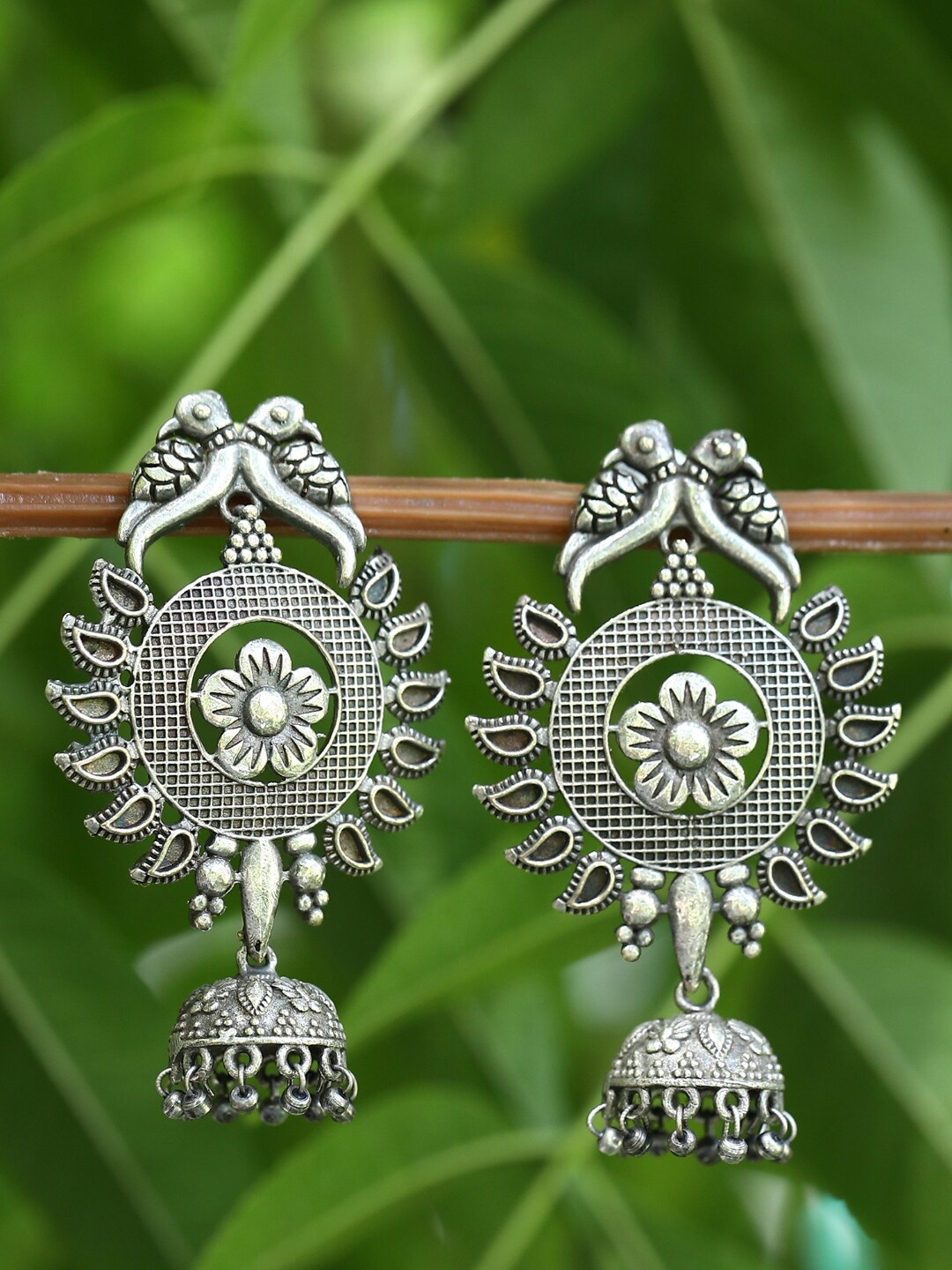 

Sangria Silver-Plated Oxidised Drop Earring