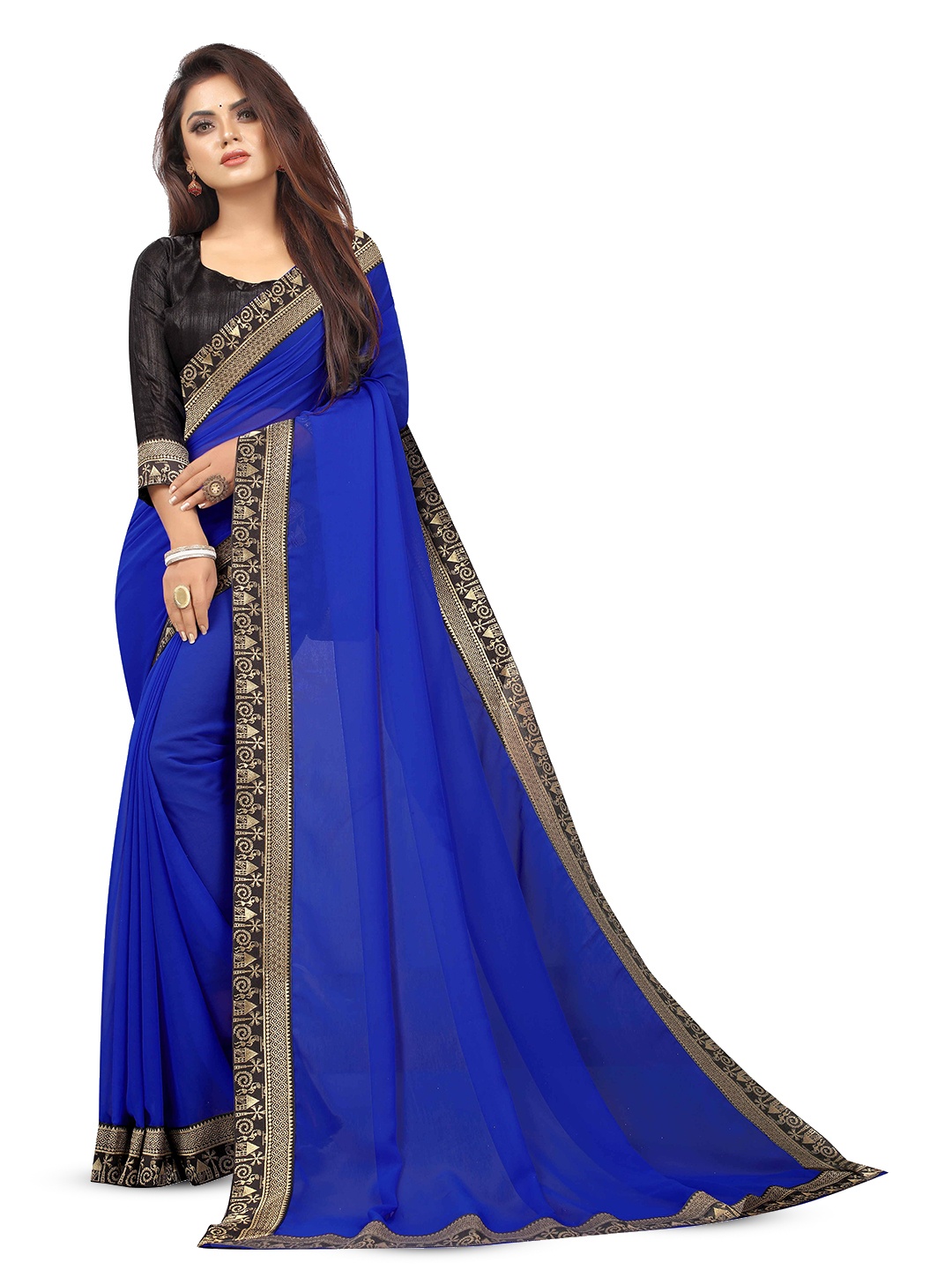 

Flip The Style Woven Design Zari Pure Chiffon Bhagalpuri Saree, Blue