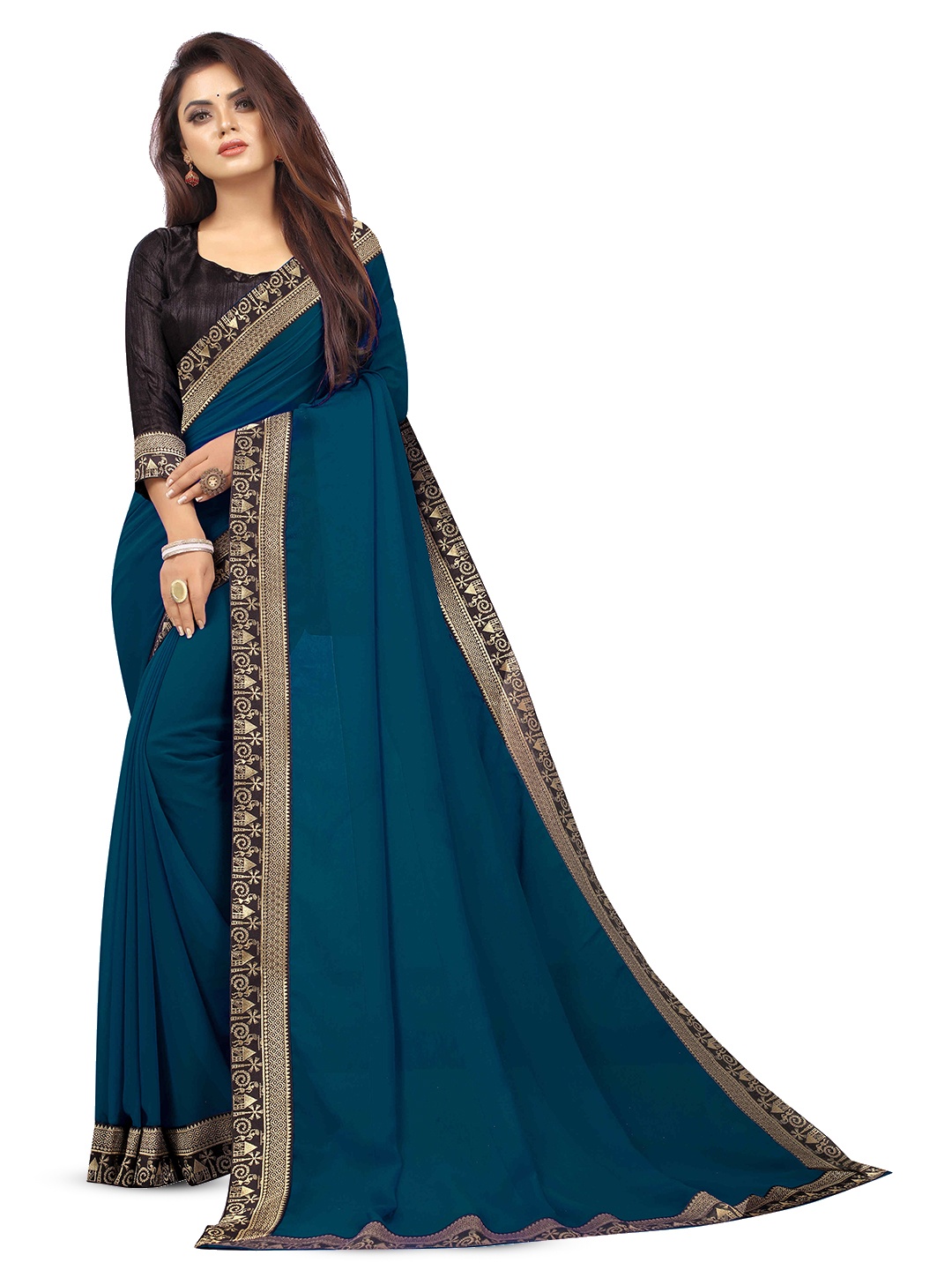 

Flip The Style Pure Chiffon Bhagalpuri Saree, Blue