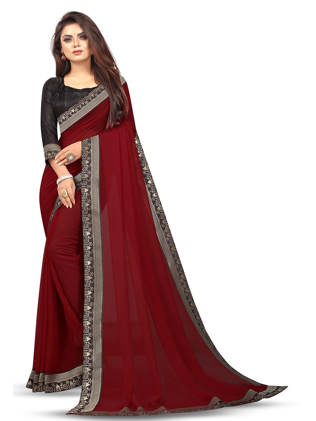 

Flip The Style Zari Pure Chiffon Bhagalpuri Saree, Maroon