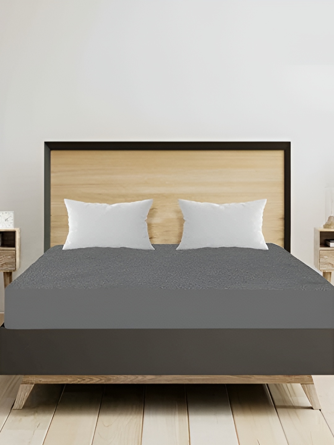 

RF RELAXFEEL SilverToned Cotton Fitted King Size Water Resistant Mattress Protector, Silver