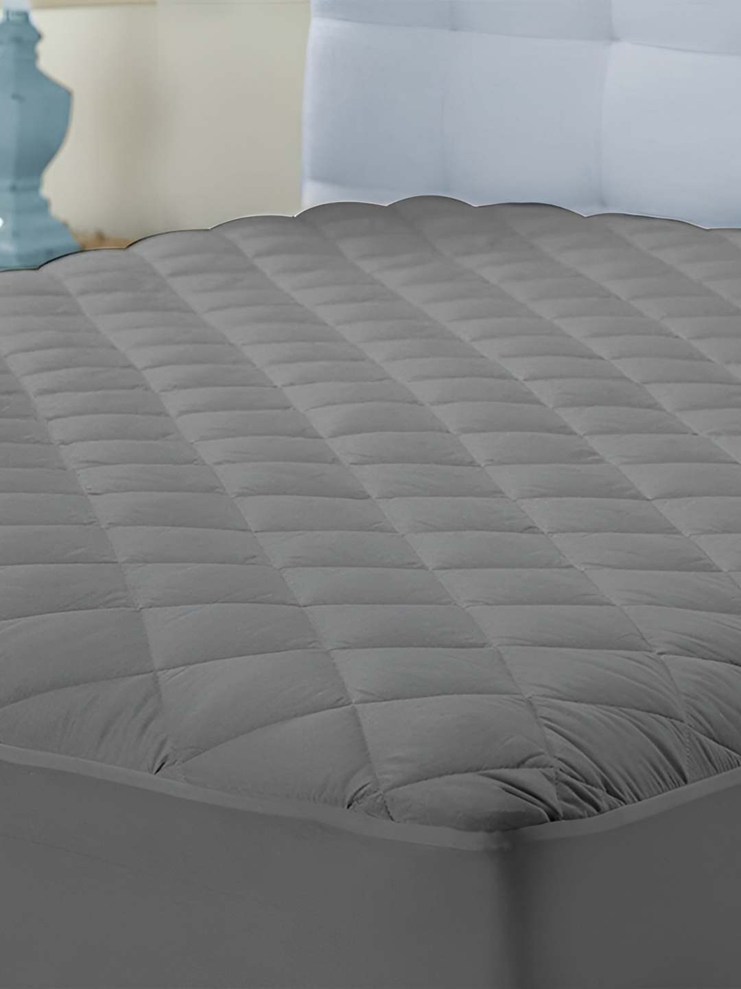 

RF RELAXFEEL Grey Fitted King Size Cotton Water Resistant Mattress Protector