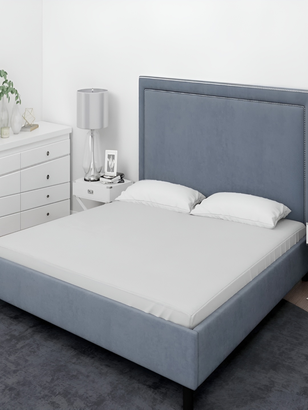 

RF RELAXFEEL White Cotton Water Resistant Fitted King Size Mattress Protector
