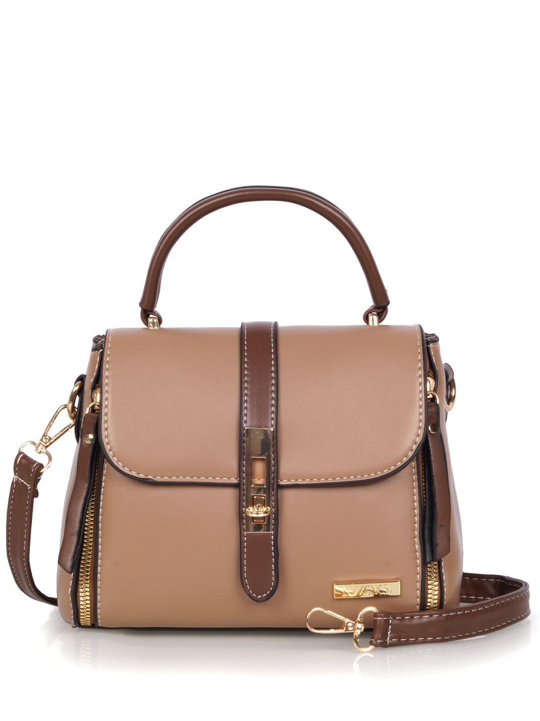 

Luvoksi PU Miniature Structured Sling Bag, Beige