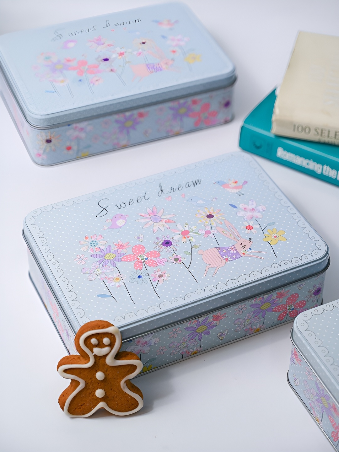 

MARKET99 Blue & Pink 6 Pieces Printed Metal Food Container