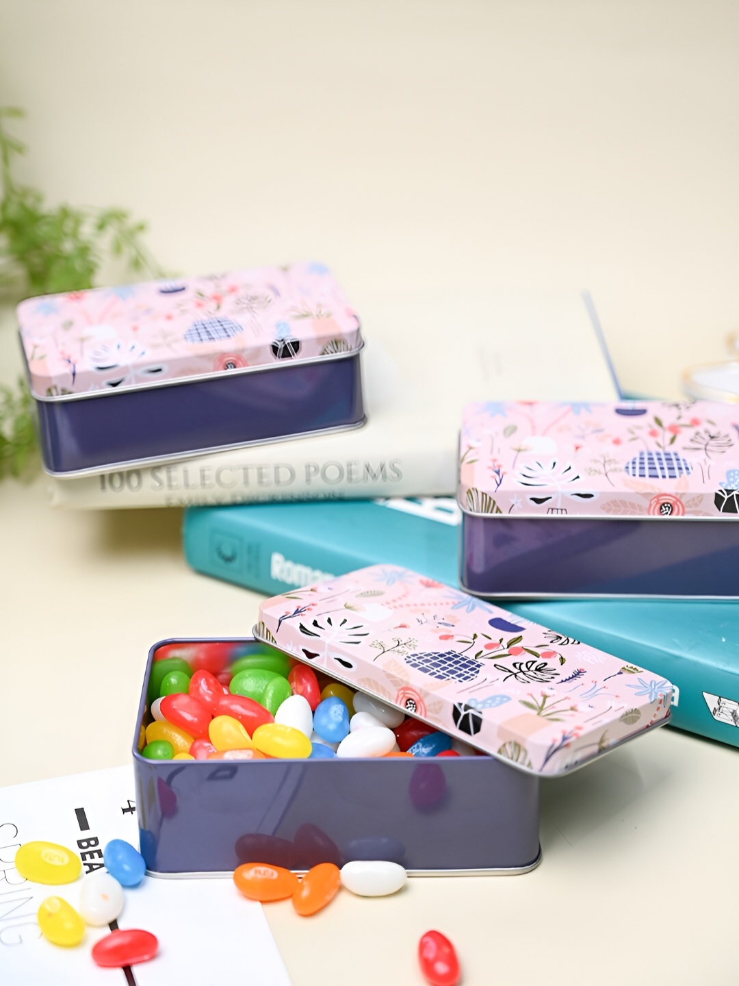 

MARKET99 Pink & Grey 3 Pieces Metal Food Container