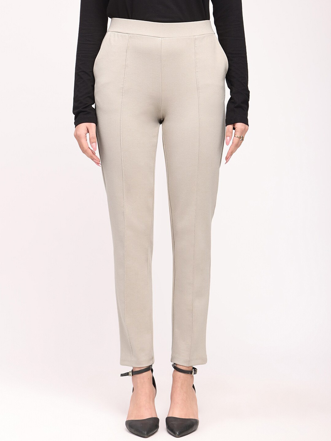 

FableStreet Livin Straight Fit Trousers, Off white