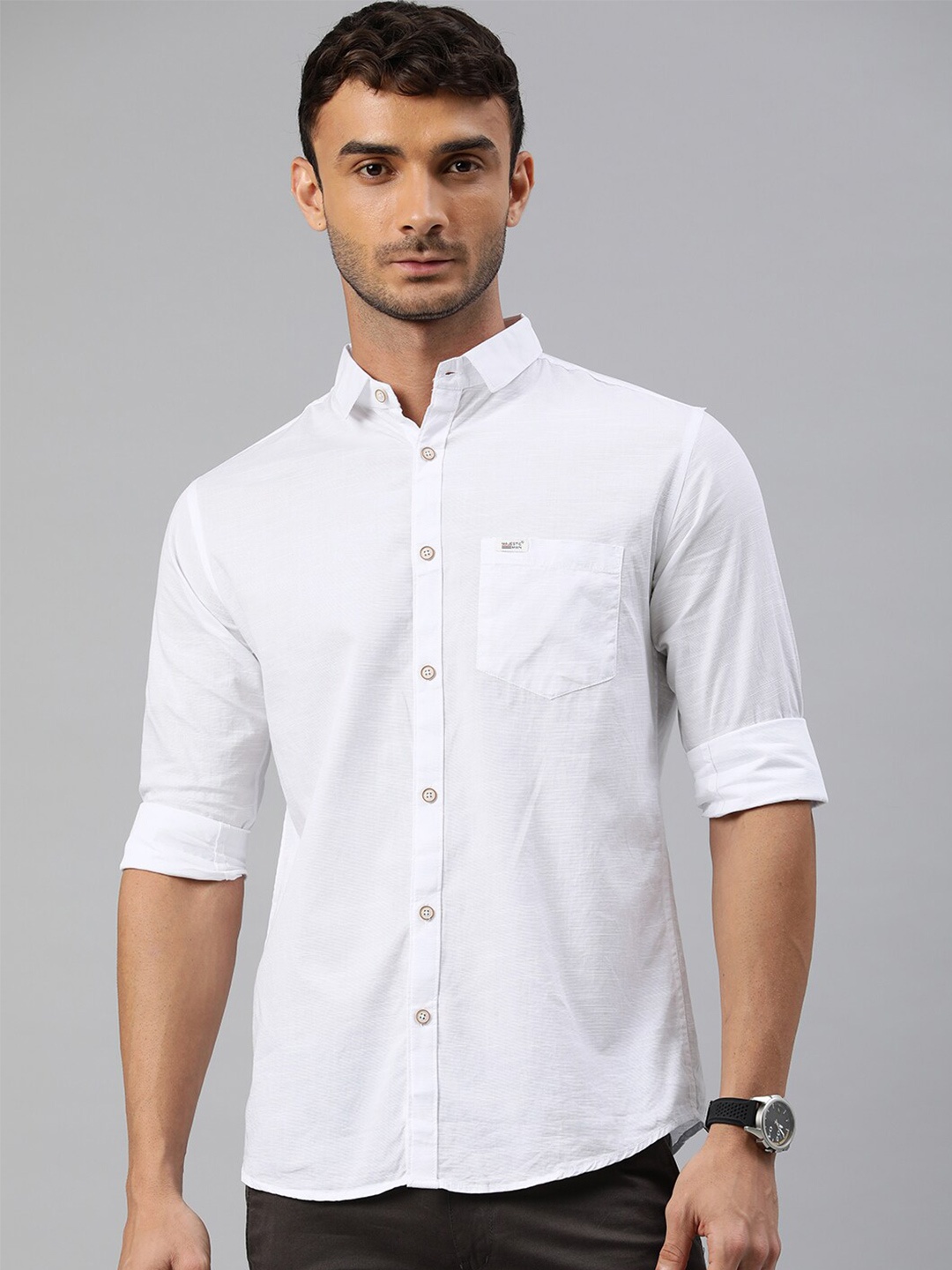 

Majestic Man Comfort Slim Fit Pure Cotton Casual Shirt, White