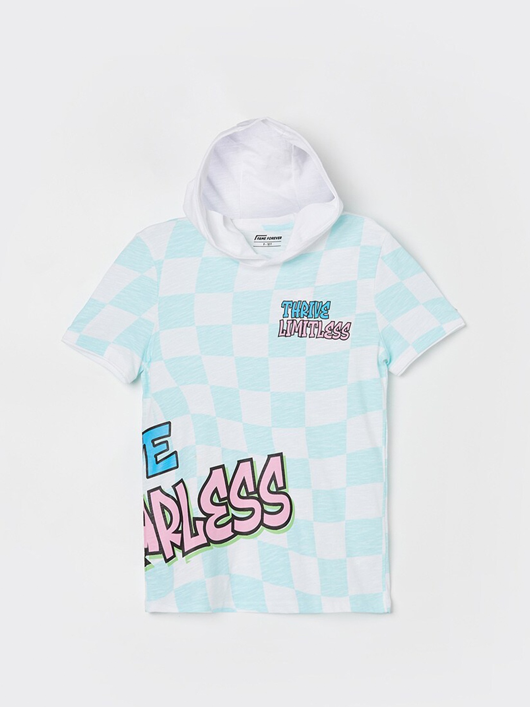 

Fame Forever by Lifestyle Boys Typography Printed Cotton Casual Hooded T-shirt, Blue
