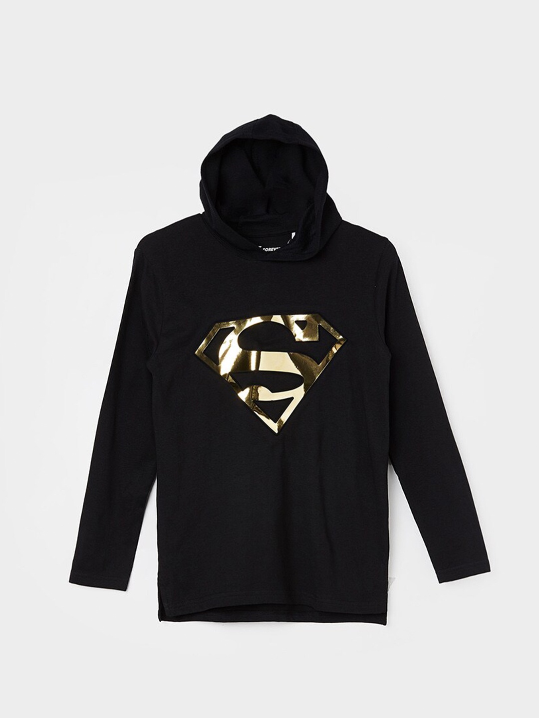 

Fame Forever by Lifestyle Boys Superman Graphic Printed Cotton Casual Hooded T-shirt, Black