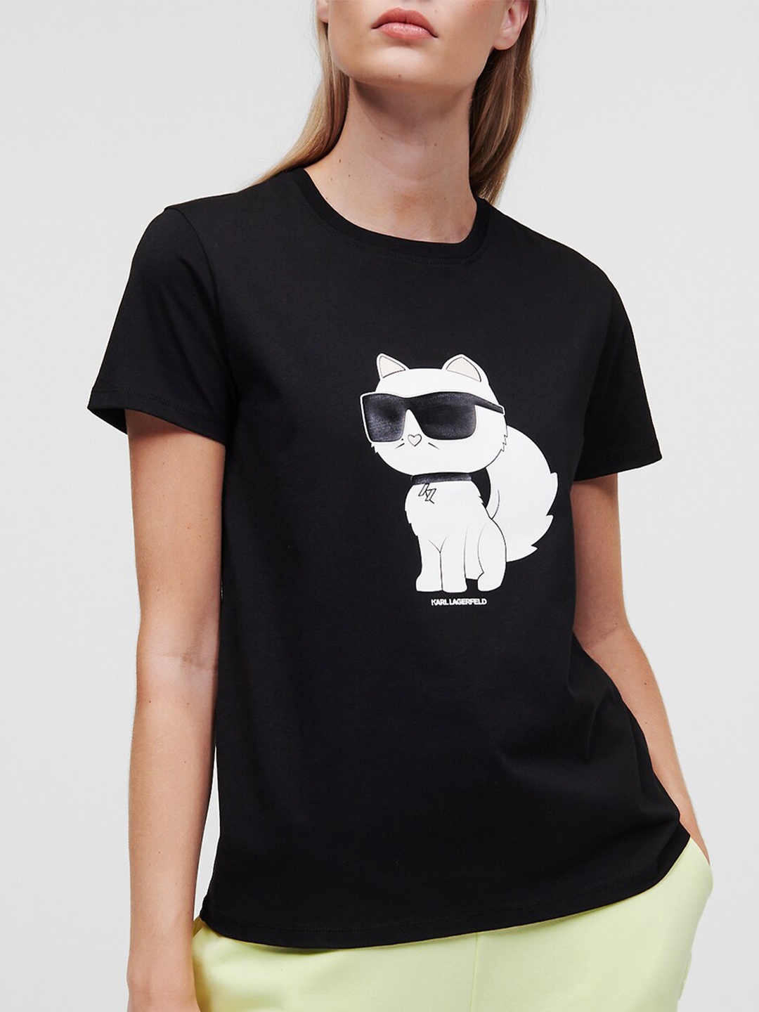 

Karl Lagerfeld Graphic Printed Cotton T-Shirt, Black