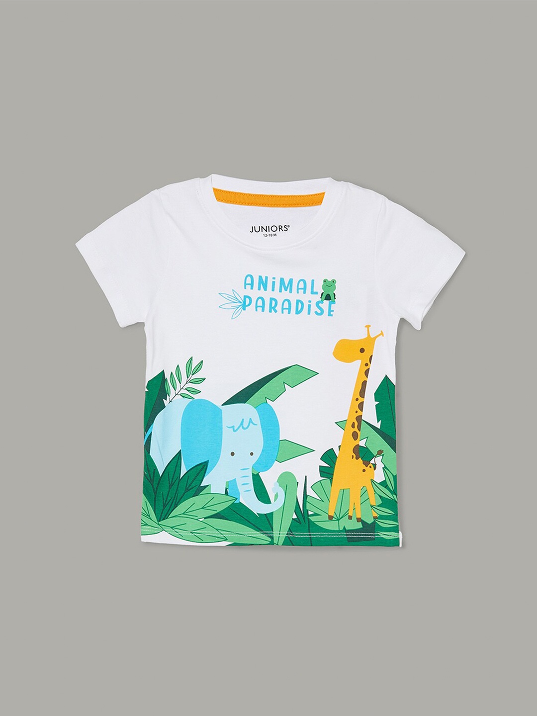 

Juniors by Lifestyle Boys Graphic Printed Round Neck Cotton Regular Fit T-shirts, White