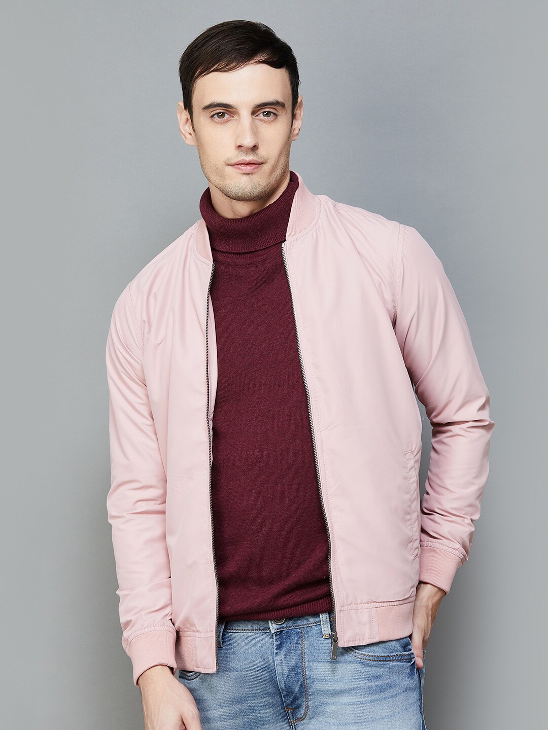 

Bossini Stand Collar Long Sleeves Bomber Jacket, Pink