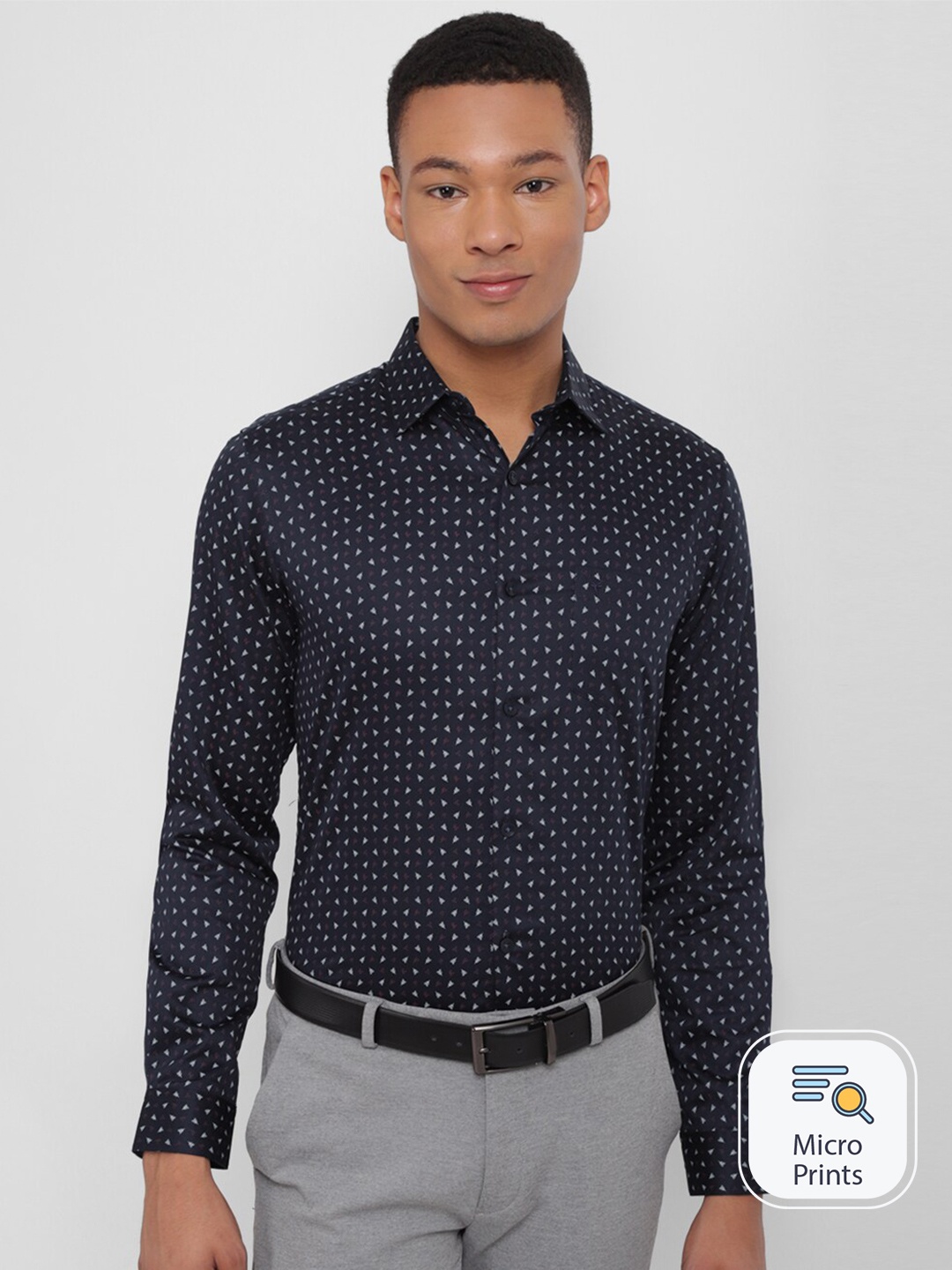 

Allen Solly Micro Ditsy Spread Collar Chest Pocket Full Sleeves Cotton Formal Shirt, Purple