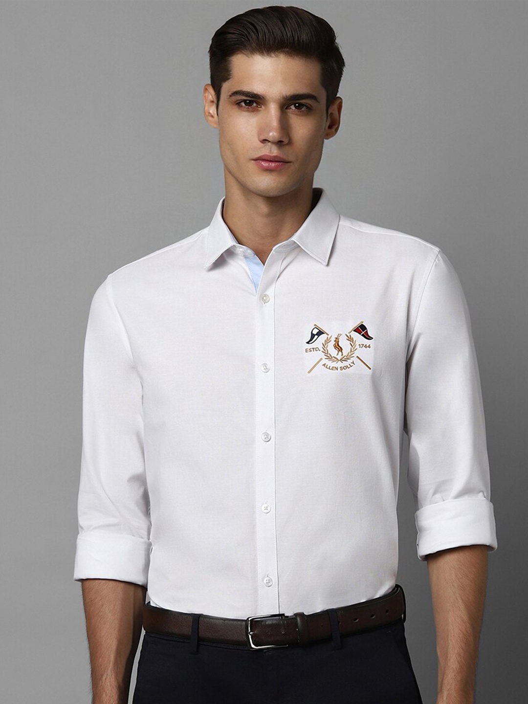 

Allen Solly Slim Fit Solid Cotton Casual Shirt, White